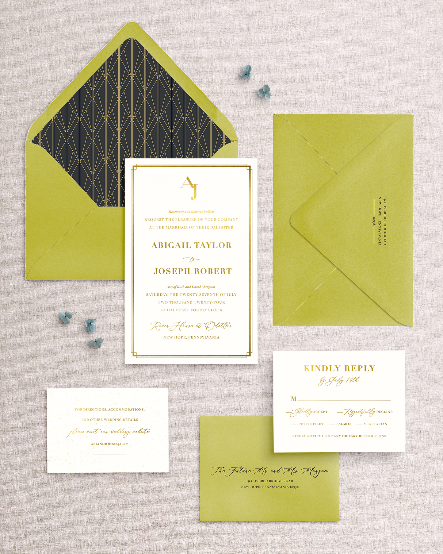 Abigail Invitation Suite - 5 Piece Package
