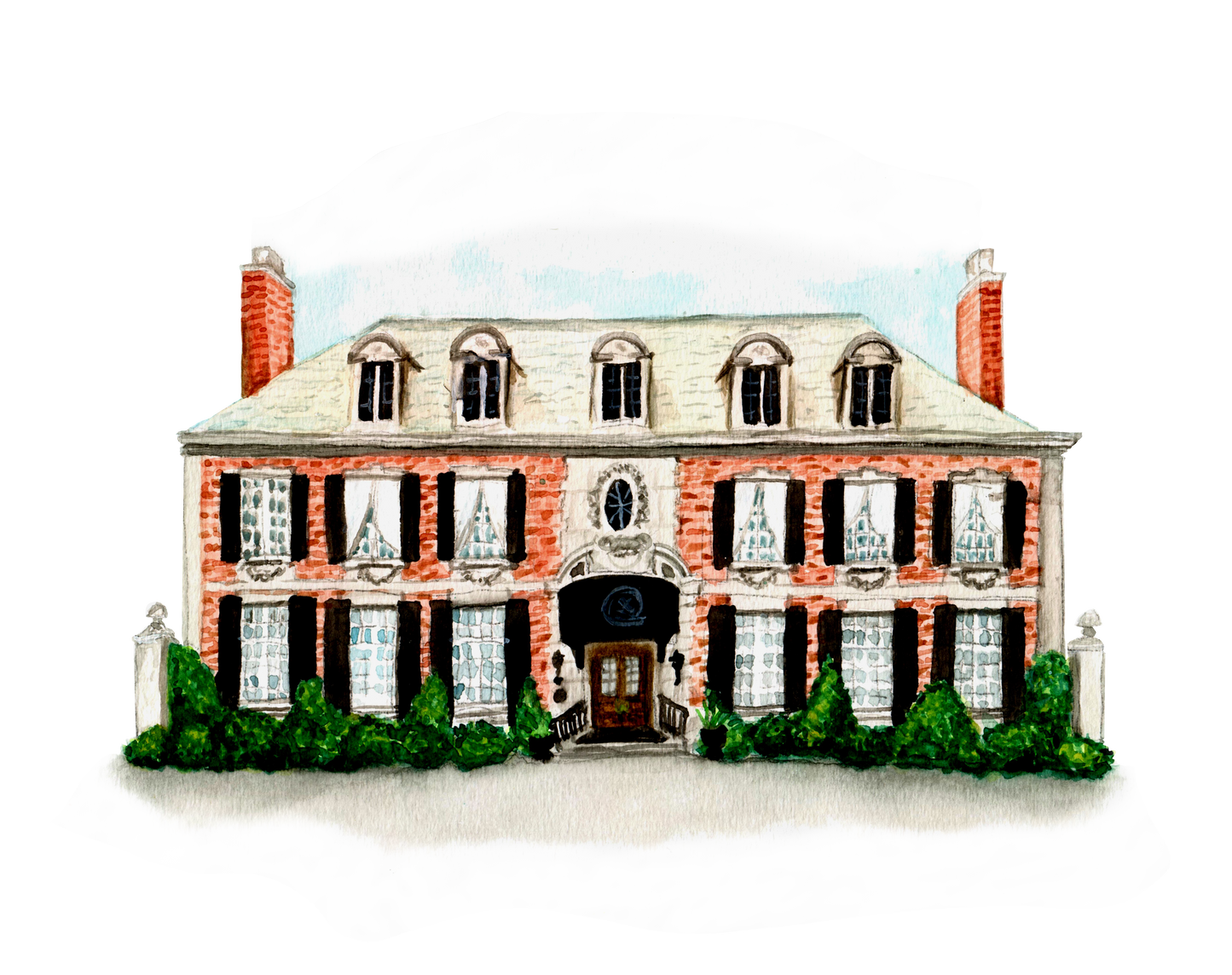 Custom watercolor illustration of Overbrook Golf Club