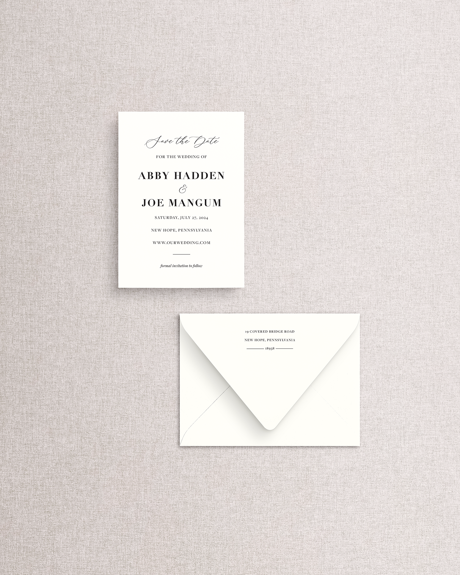 Sweet and Simple save the date
