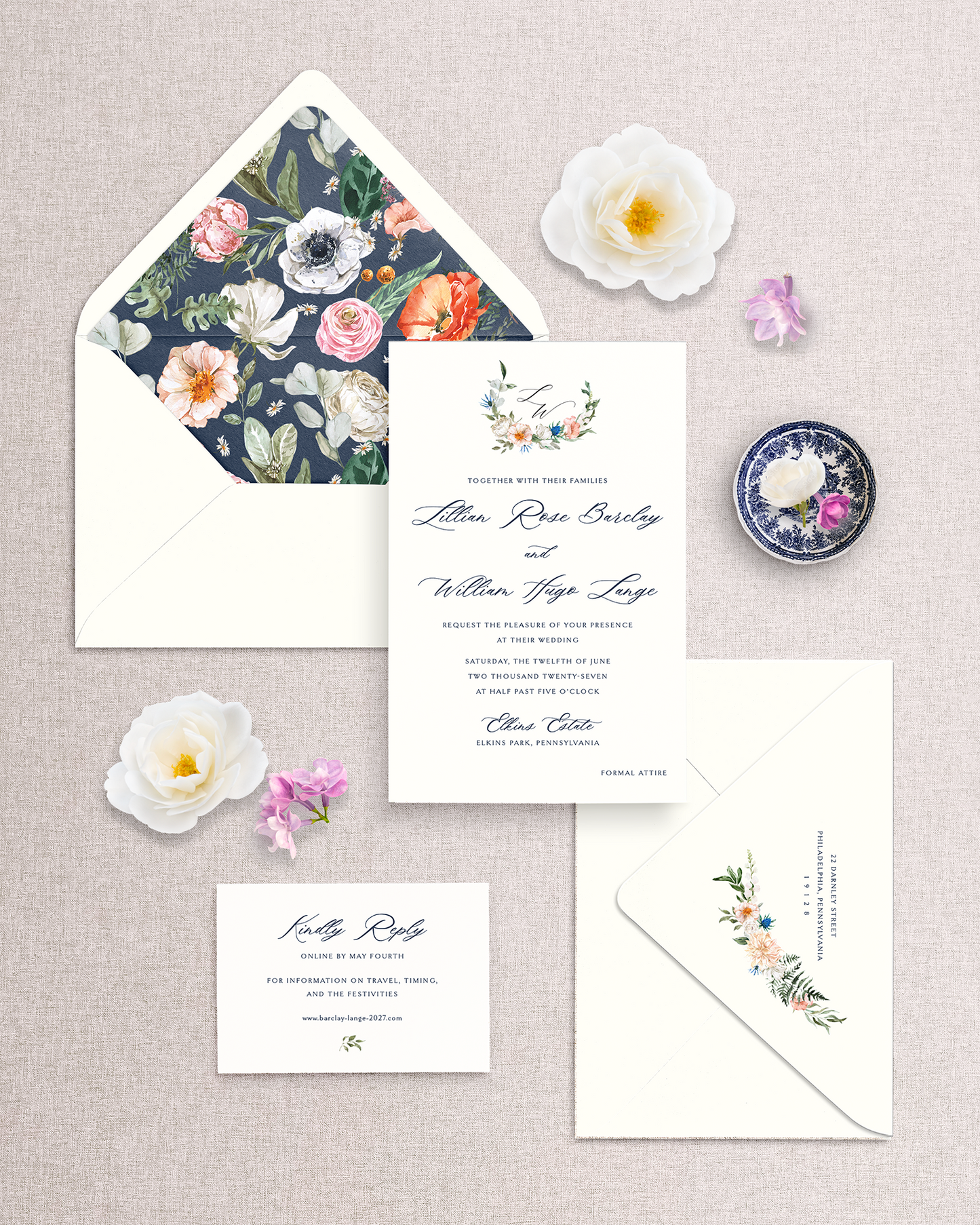 Lillian Invitation Suite - 3 Piece Package
