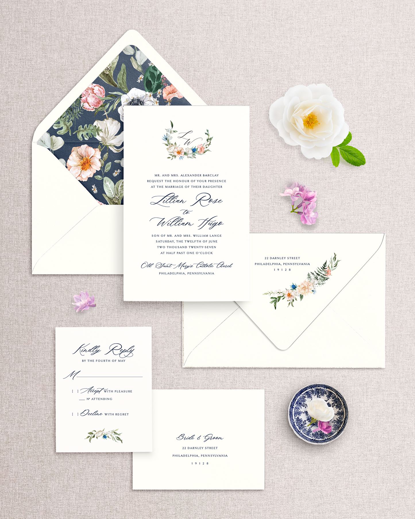 Lillian Invitation Suite - 4 Piece Package